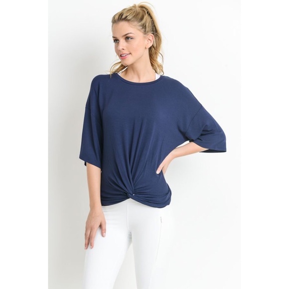 Mono B Tops - Active Top with Twisted Front Accent